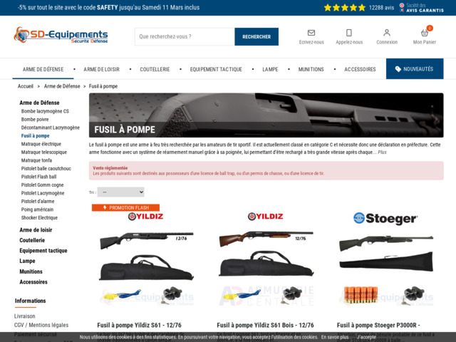 Des fusils à pompe de qualité aux meilleurs prix