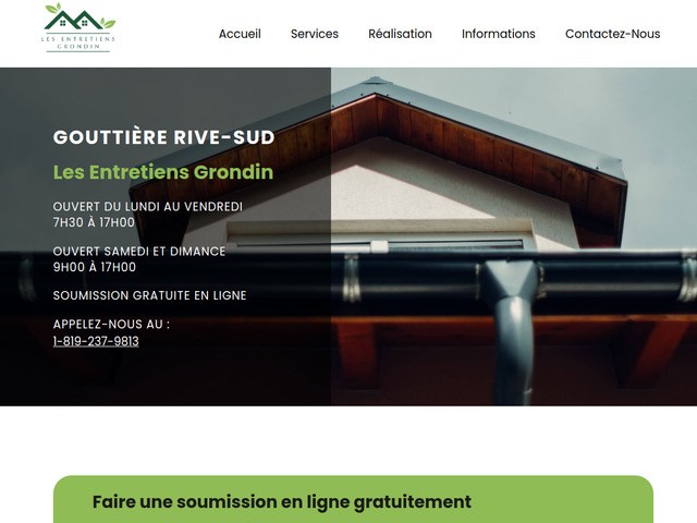 Entretiens gouttières rive-sud