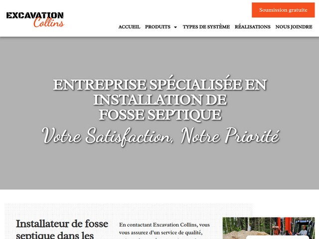 Excavation Collins | Installation de fosse septique Lanaudire