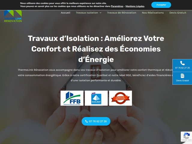 Travaux d'isolation intrieure, extrieure, thermique
