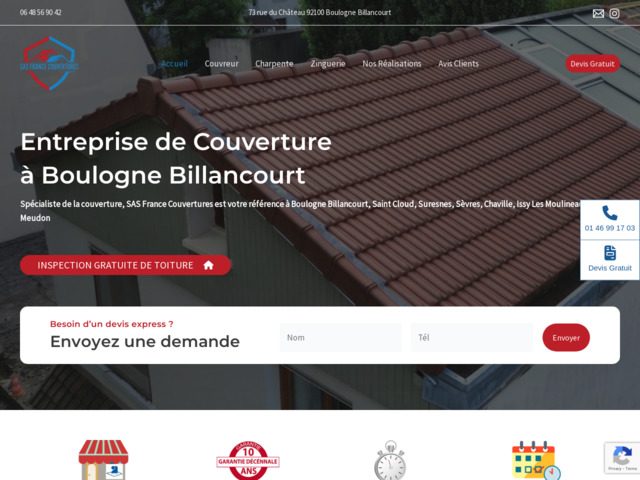 Couvreur Boulogne-Billancourt
