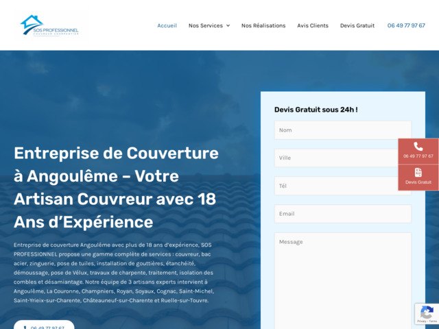 Couvreur angoulême