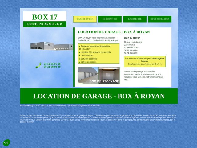 Location de box et garages scuriss en self-service