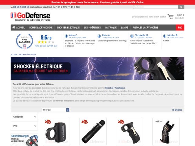 Achat de shocker électrique - matériel d'auto défense