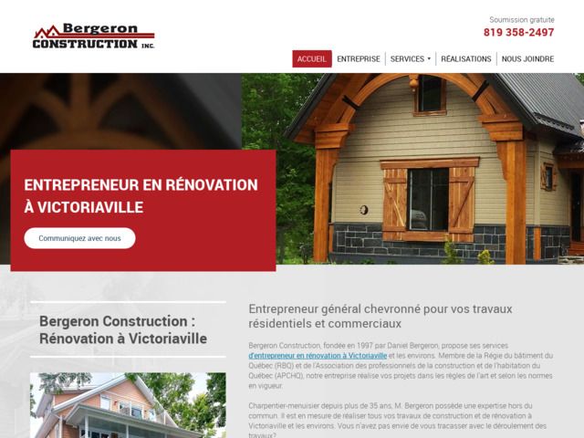 Bergeron construction est votre entrepreneur à victoriaville