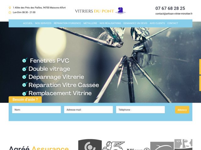 Vitrier du pont, rnovation de marquise, vitrier, miroitier