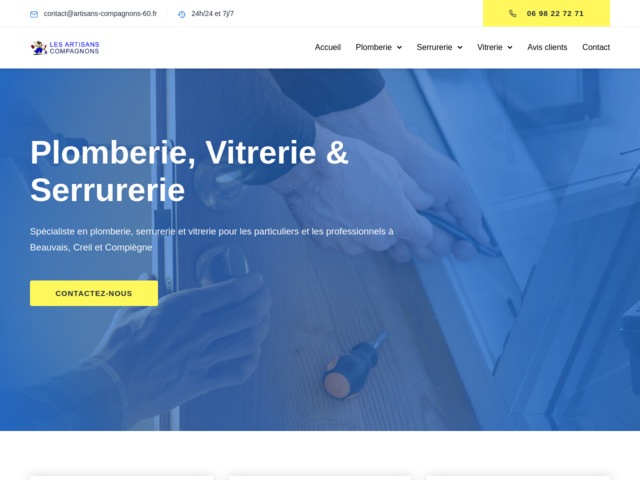 Artisans compagnons, plomberie, serrurerie, vitrerie