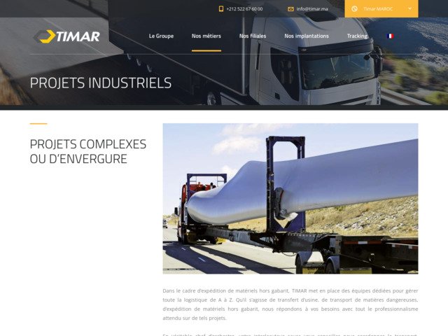 Expédition de matériel hors gabarit au Maroc