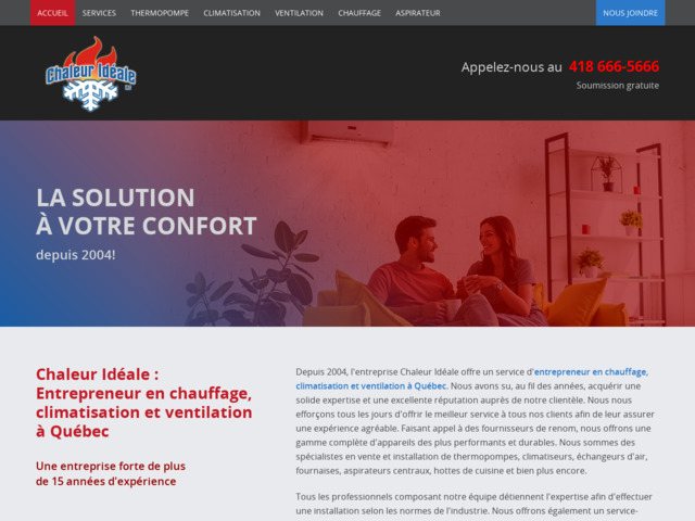 Chaleur idale - entrepreneur chauffage, climatisation, ventilation qubec
