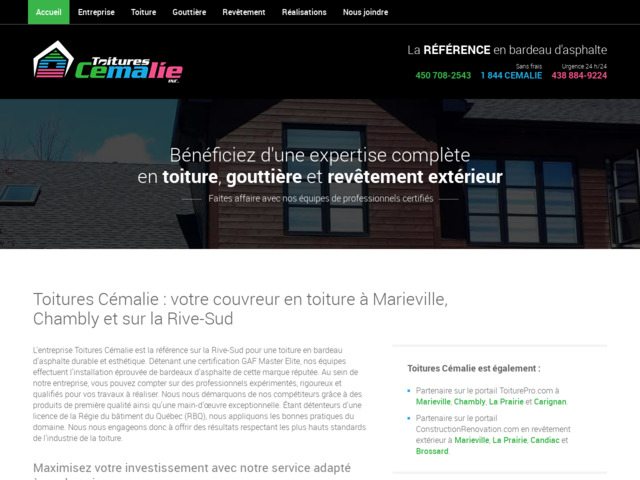 Toitures cmalie - couvreur en toiture  marieville, chambly, rive-sud