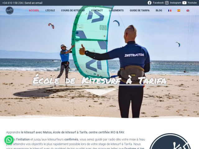 Ecole de kitesurf à Tarifa (Espagne) - Matos Tarifa