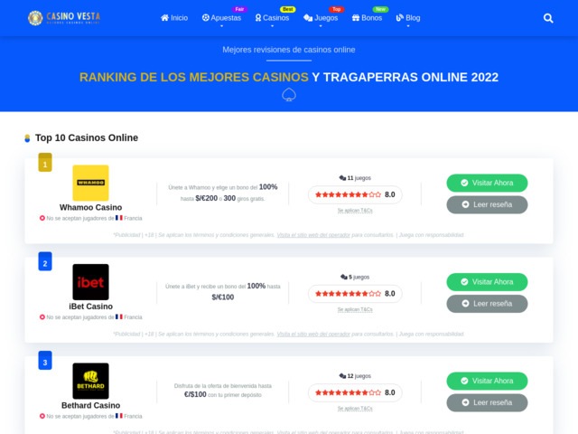 Casino Vesta - La mejor gua de internet sobre juegos de casino