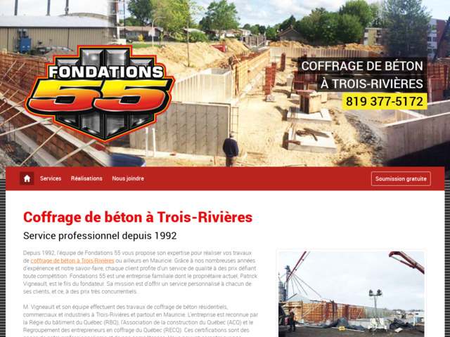 Fondations 55 | Coffrage de bton  Trois-Rivires et ailleurs en Mauricie