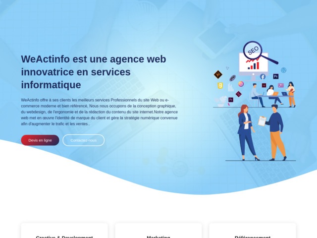 Weactinfo est une agence web innovatrice en services informatiques