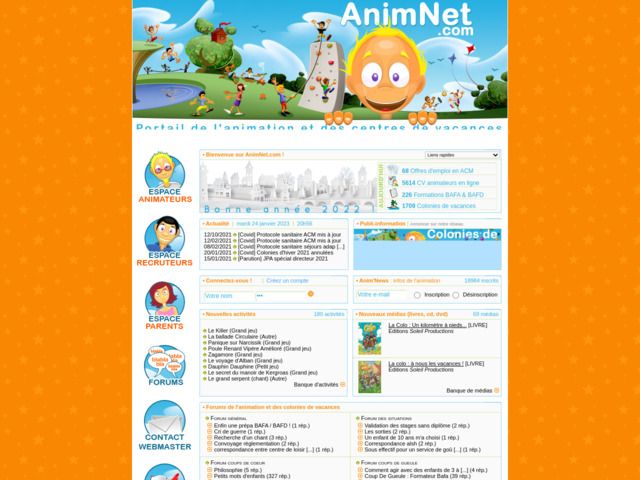 AnimNet.com > Séjours et colonies de vacances