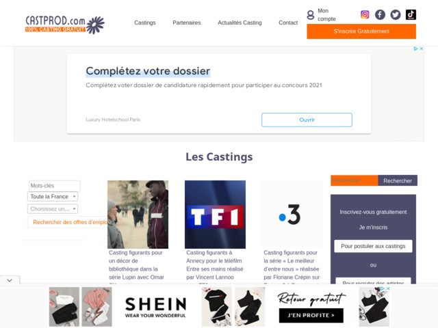 Casting Cast Prod, les castings accès gratuit et pros film, série, Netflix