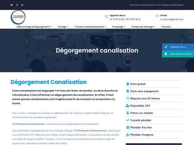 Degorgement canalisation 78