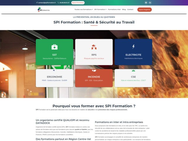 Spi formation, formations sst et incendie b2b en région centre