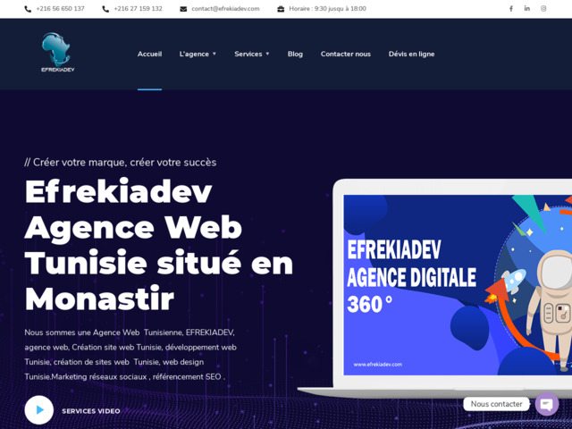 Efrekiadev est une agence web Tunisie