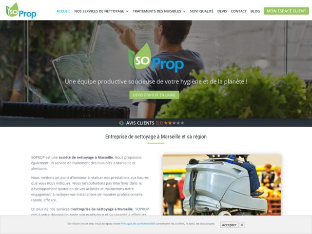 Soprop entreprise de nettoyage cologique  Marseille