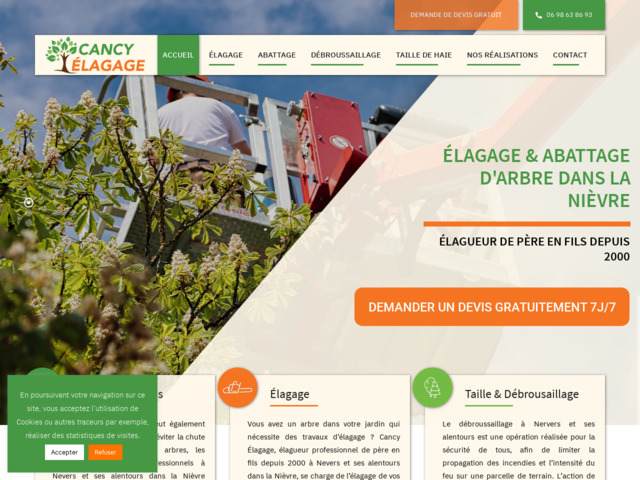 Cancy élagage, élagueur professionnel dans la Nièvre