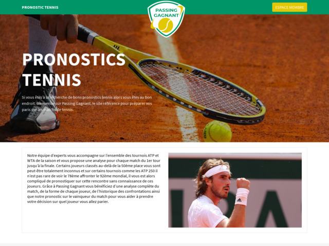 Pronostics tennis - passing gagnant