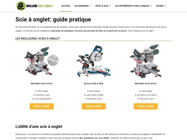 Guide des meilleures scie  onglets