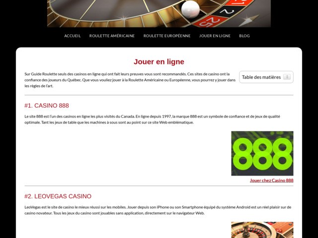 Sites de roulette en ligne au qubec