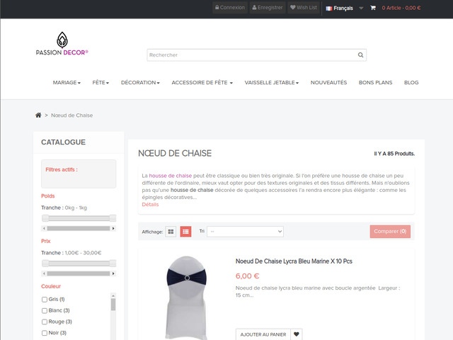 Housse de chaise de mariage