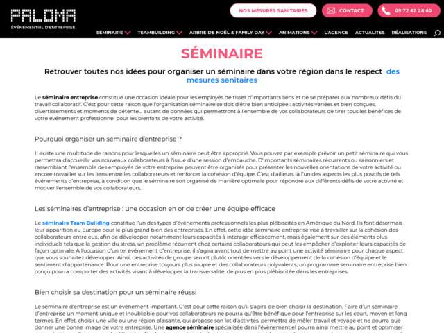 Agence paloma organisation de séminaires en france