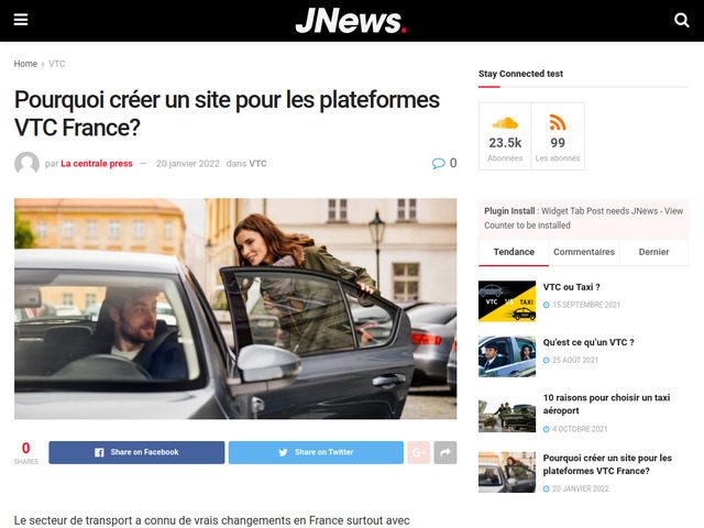 Plateformes de transport VTC France et leurs avantages
