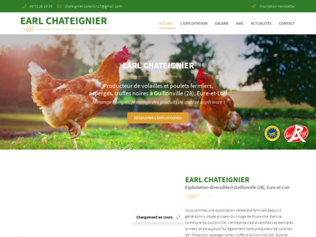 EARL Chateignier : vente directe de produits fermiers à Guillonville (28)