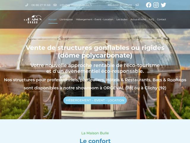 La maison bulle : bulles gonflables transparentes  clichy (92)