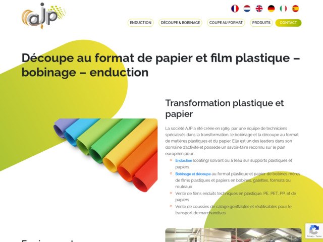Enduction, découpe, bobinage papier et plastique - ajp int