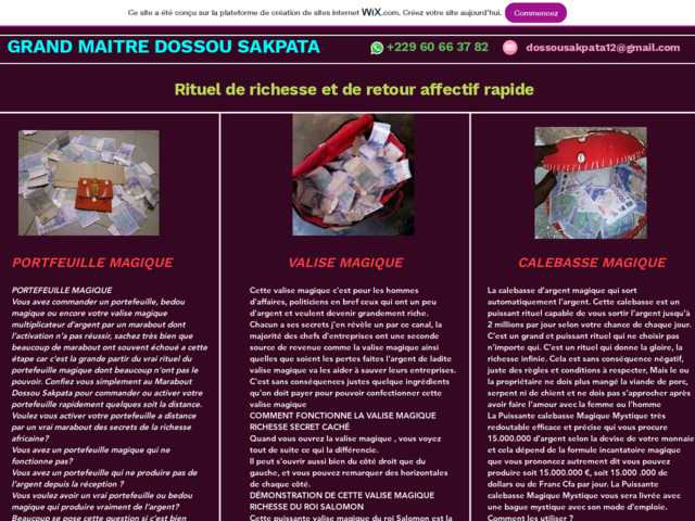 Valise magique du grand maître dossou sakpata