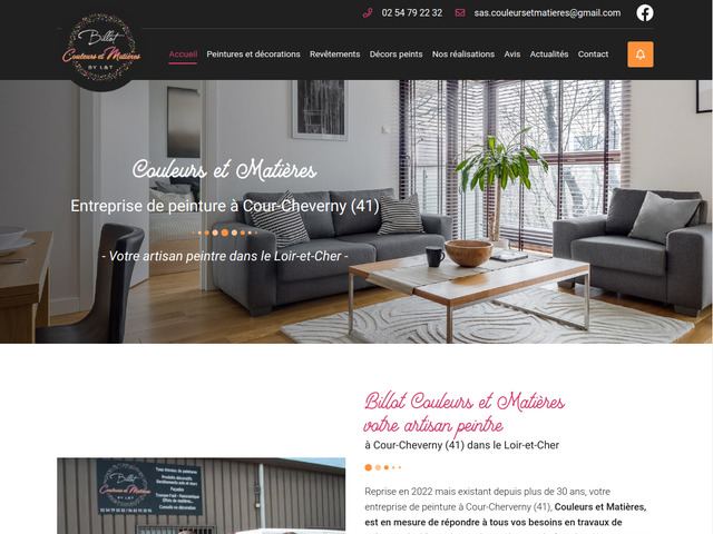 Billot Couleurs et Matières: entreprise de peinture à Cour-Cheverny 41