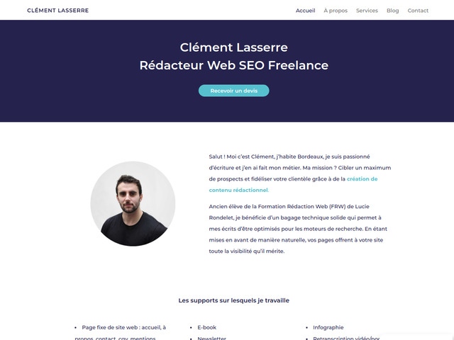 Clément Lasserre rédacteur web SEO à Bordeaux