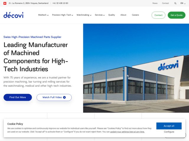 Leading manufacturer of machined components for high-tech industries