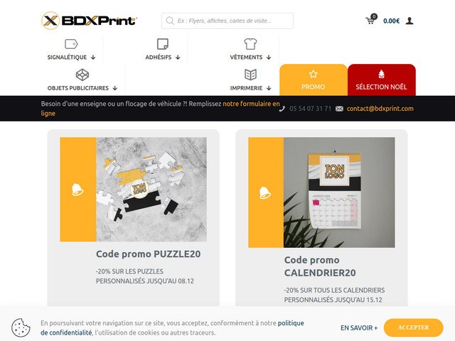Imprimerie signalétique objets vêtements publicitaires