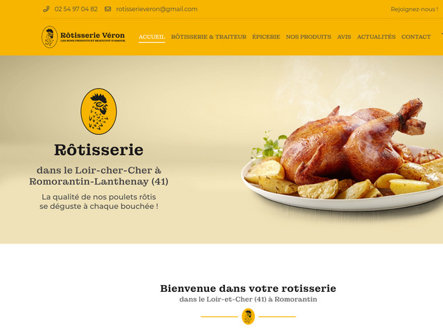 Rôtisserie Véron : poulets rôtis, traiteur à Romorantin-Lanthenay 41