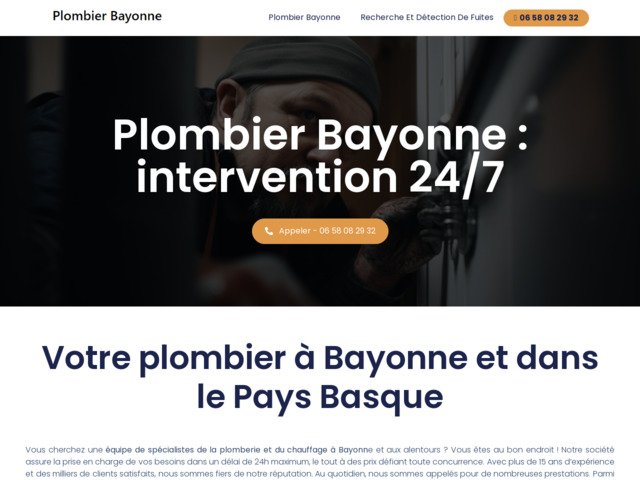 Plombier à Bayonne - Meilleur tarif dans le 64