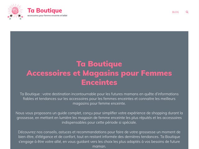 Ta boutique - accessoires essentiels pour futures mamans
