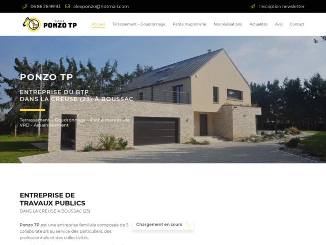 Sarl ponzo tp | entreprise de travaux publics boussac, creuse 23