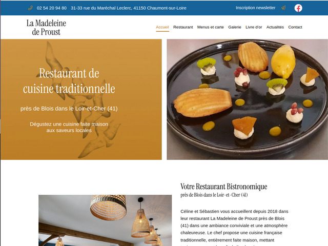 Restaurant madeleine de proust à chaumont-sur-loire, loir-et-cher 41