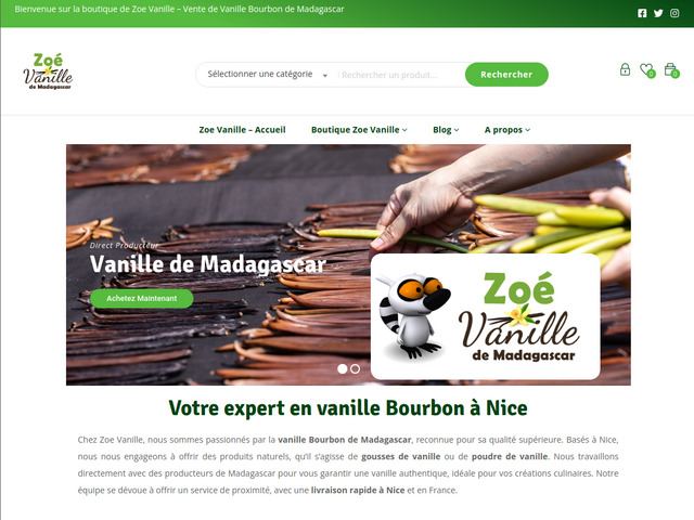 Acheter gousses de vanille - Zoe Vanille