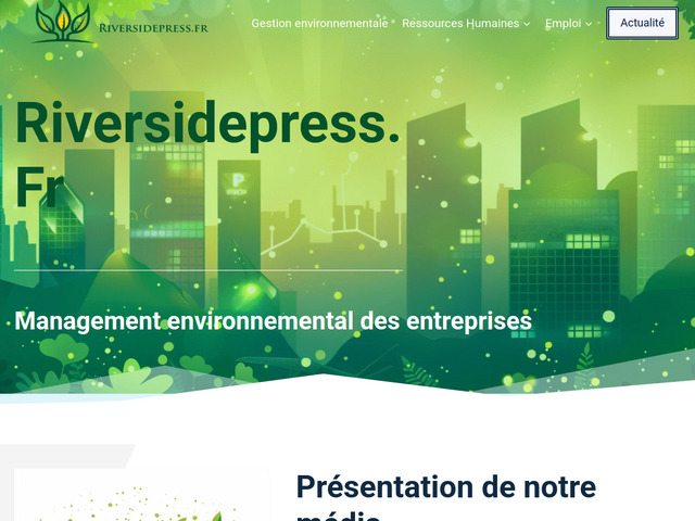Découvrez votre avenir dans l'environnement avec riversidepress