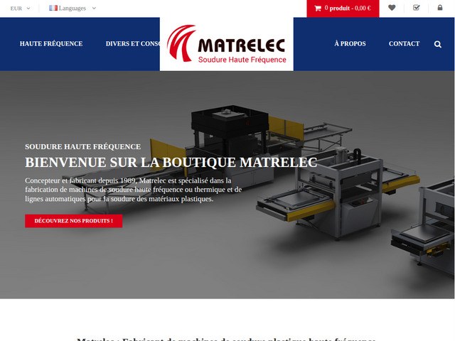 Vente de composants pour machines hf industrielles : matrelec