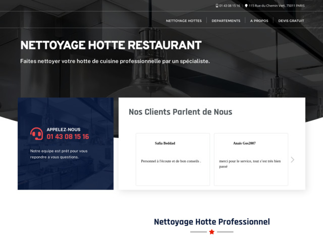 Hotte-nett : nettoyage hotte restaurant