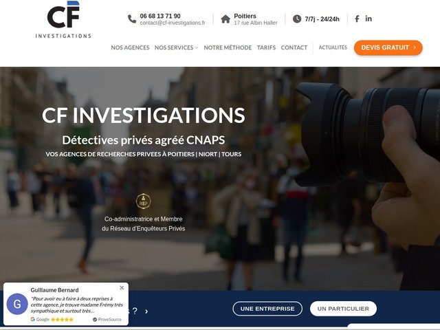 Dtective priv poitiers, tours, niort | cf investigations
