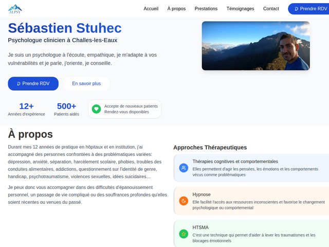 Sébastien stuhec - psychologue challes les eaux